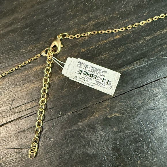 Anna & Ava Gold Tone Multi Layer Turquoise Gold Beaded Necklace w/ Charms NWT - Picture 6 of 7